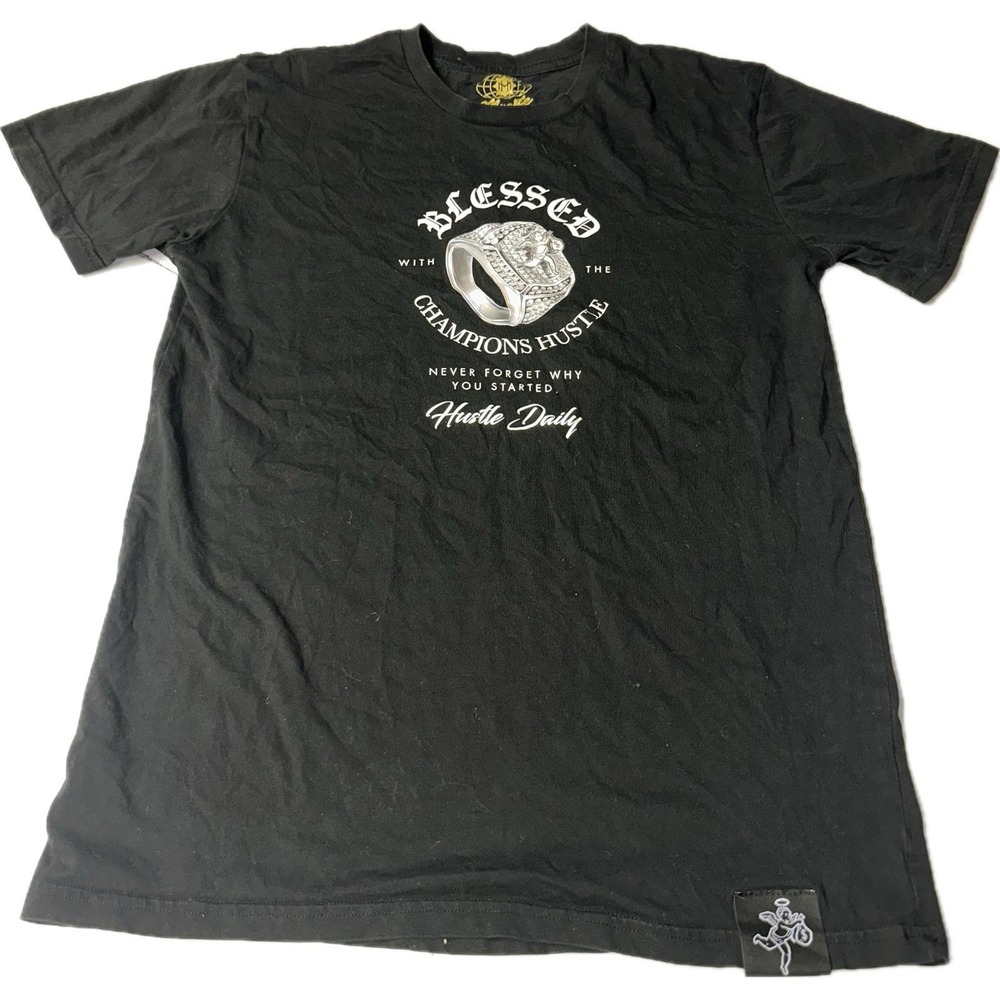 Blessed With The Champions‎ Hustle Black T-Shirt Men's M Hustle Daily